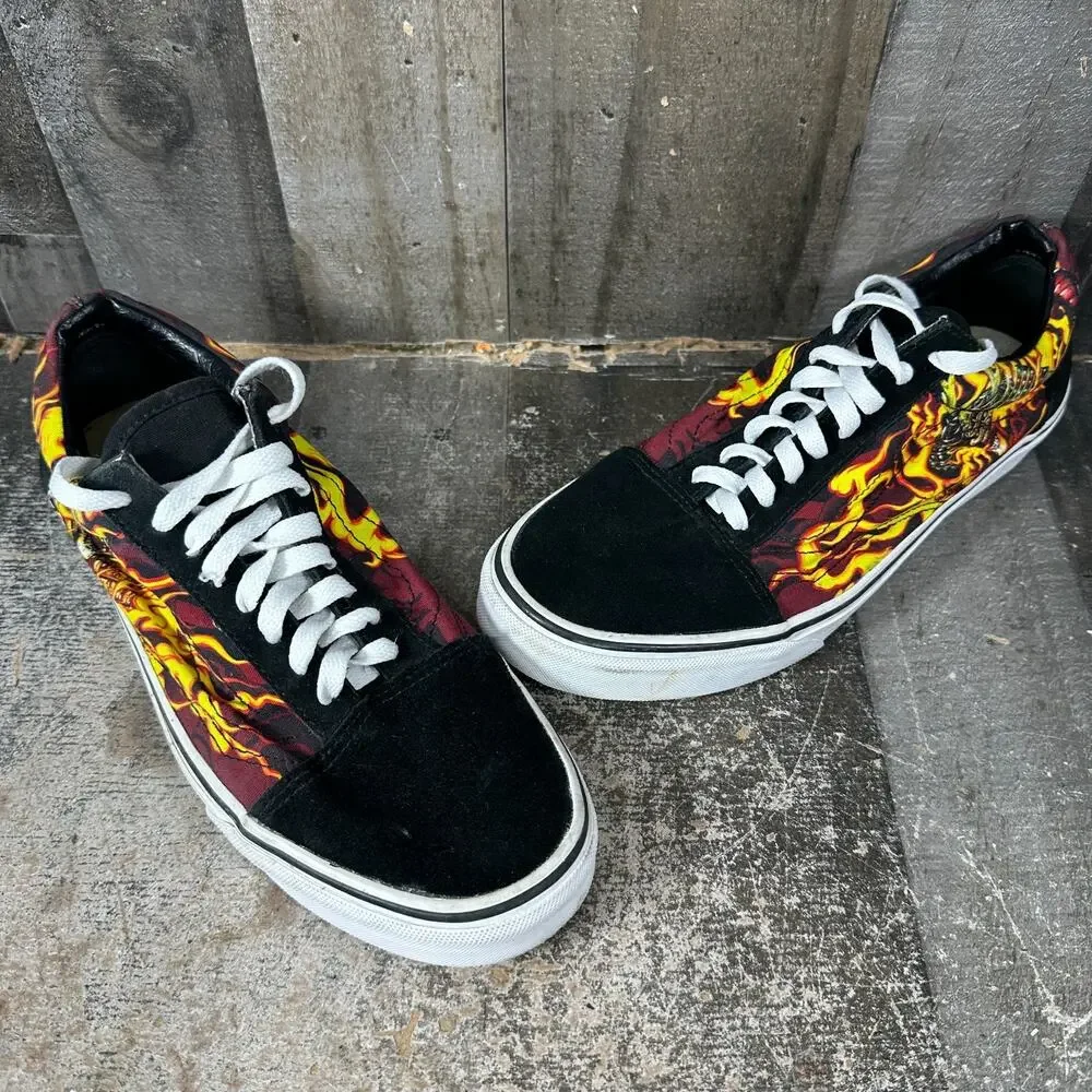 Sz 9 Vans‎ Men's Old Skool Samurai Rising Anime Japanese Skate Shoes Black